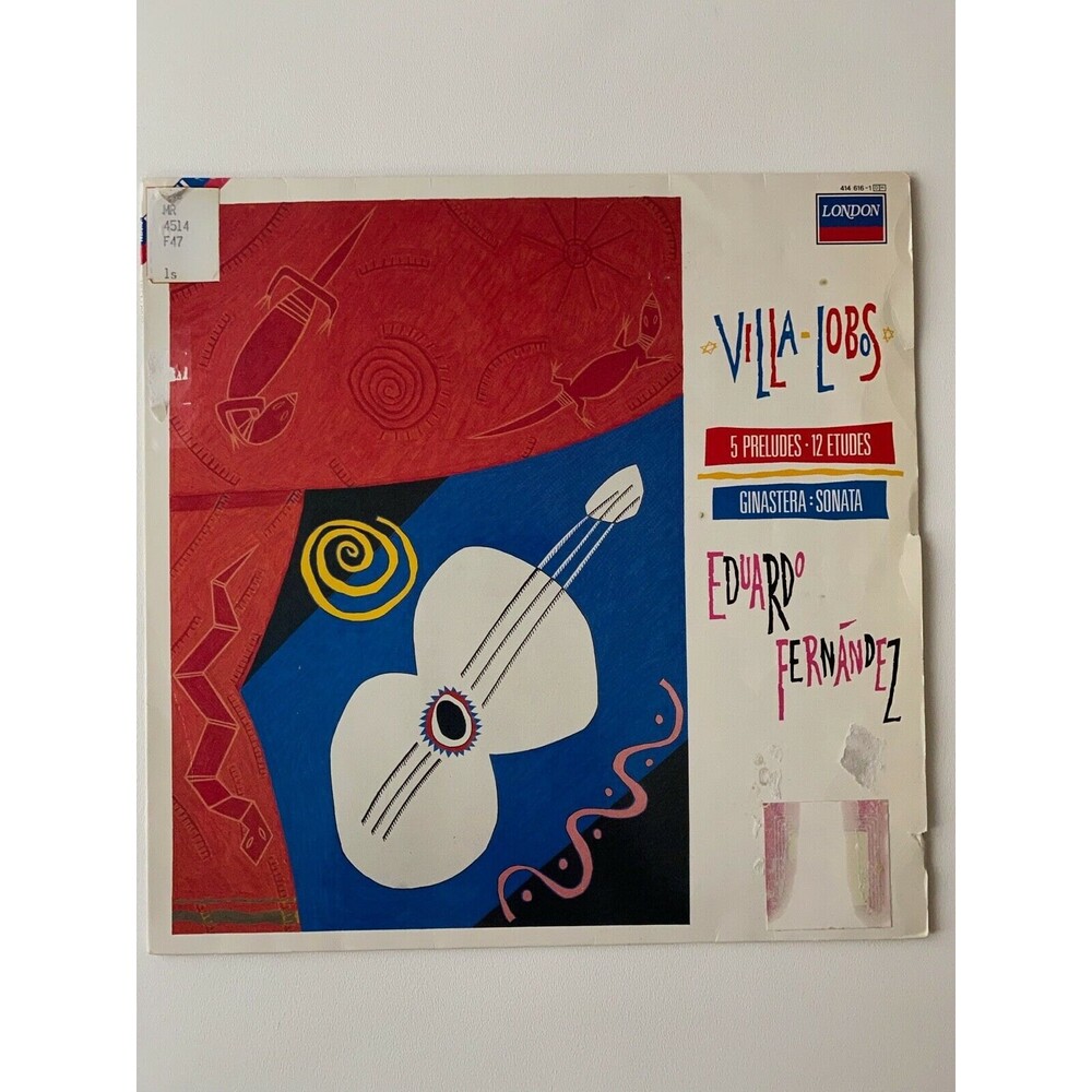 Villa Lobos Eduardo Fernandez 1987 LP 5 Preludes 12 Etudes Ginastera:Sonata NM